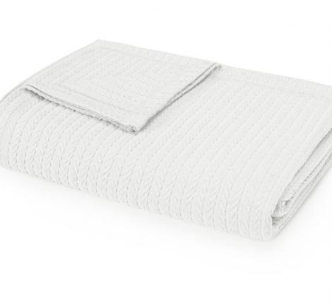 Плед-покрывало хлопковый "КОСА" молочный, 160х230