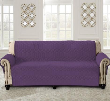 Комплект накидок "Karteks" на диван 70х210 и два кресла 70х150 Абстракция, фиолетовый
