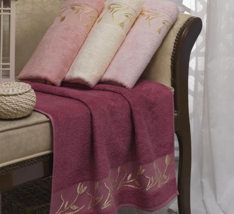 Набор бамбуковых полотенец "DO&CO" 70*140 (1/4 шт.) CLARA