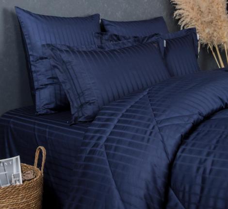 Постельное белье "Kazanov.A." Stripe Le-Man (индиго) Страйп Сатин, Евро