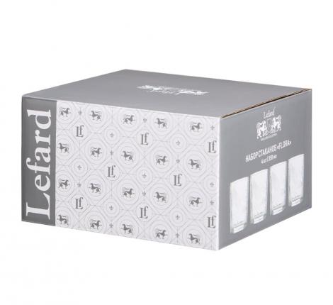 Набор стаканов 4 штуки "FLORA", 350 мл