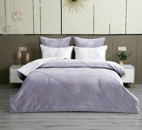 Постельное белье с одеялом "Kazanov.A." Акация (лаванда платина) Велюр/Egypt Cotton, Семейный