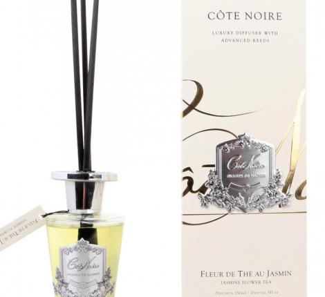 Диффузор "COTE NOIRE" FLEUR DE THE AU JASMIN серебряный декор, 150 мл