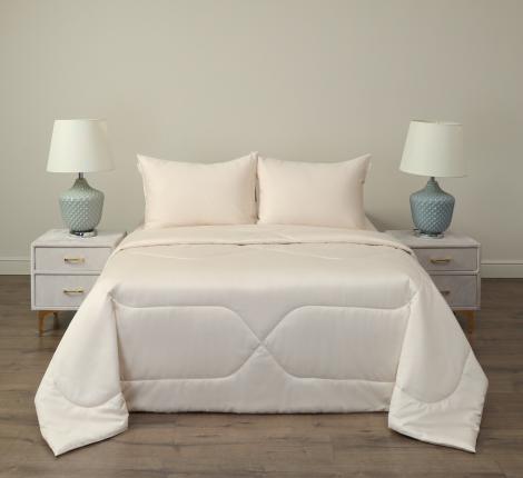 Постельное белье с одеялом "Sofi de Marko" Эльмира (светло-бежевая) Сатин, Евро