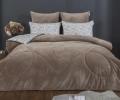Постельное белье с одеялом "Kazanov.A." Остин (бежевый платина) Велюр/Egypt Cotton, Семейный