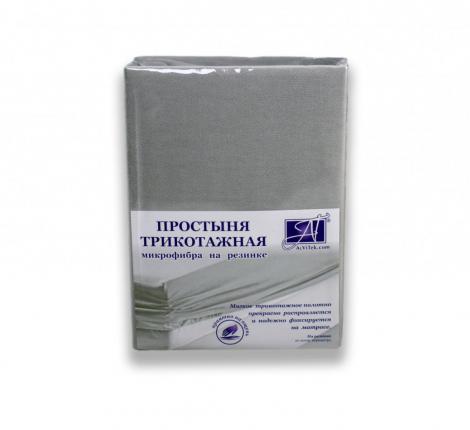 Простыня трикотажная на резинке "АльВиТек" Микрофибра 140х200х25, Серый