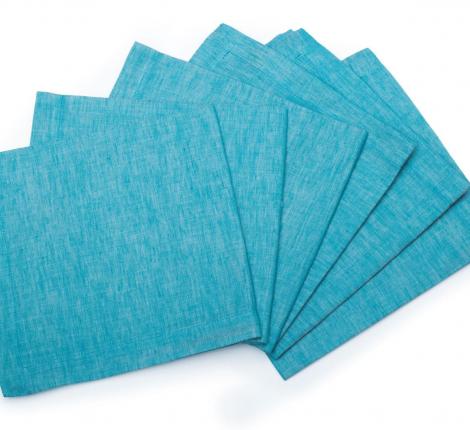 Салфетка кухонная "UNI" 47х47 хлопок-лён, бирюзовый