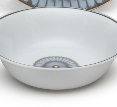 Тарелка для салата "ARCADES GRIS PLATINE" диаметр 19 см, лиможский фарфор