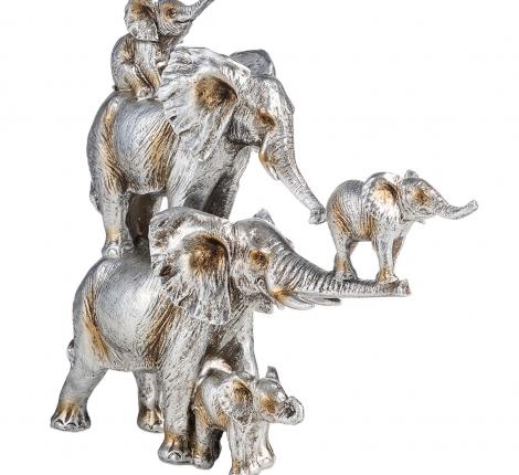 Фигурка декоративная "СЕМЬЯ СЛОНОВ", 22,8*7,2*21,3 см