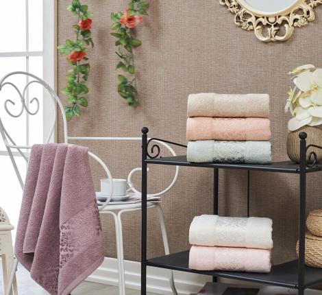 Набор махровых полотенец "TWO DOLPHINS" 50х90 (1/6шт.)E857) JENNY