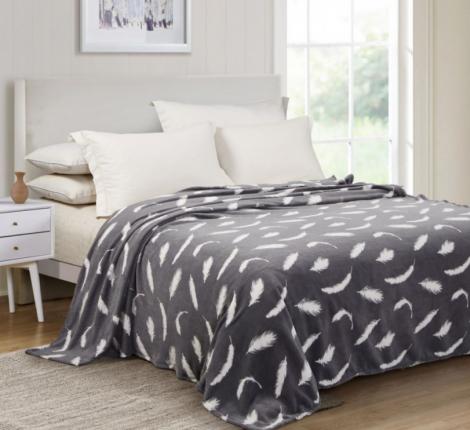 Плед Велсофт Серое перо, 150x200