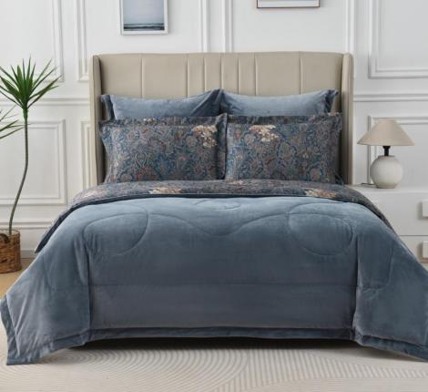 Постельное белье с одеялом "Sofi de Marko" Ренато №9 Велюр/Сатин, 1,5 спальный