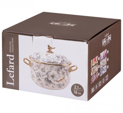 Кастрюля эмалированная с крышкой LEFARD "ФЛАНДРИЯ", 2,1 л