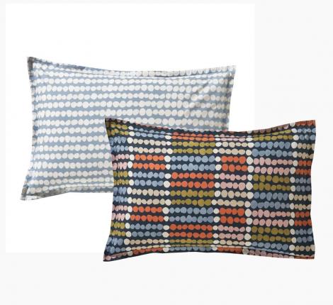 Постельное бельё "Blanc des Vosges" DOTS BLEU перкаль, 1.5 спальный