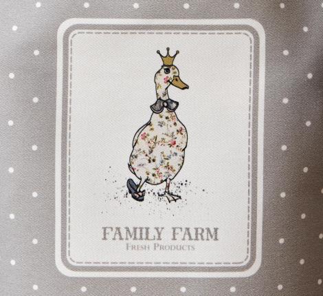 Фартук с пропиткой "FAMILY FARM" Кайма и Клетка 60х70 см, серый