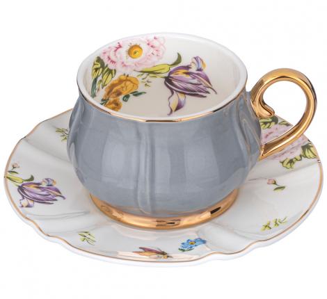 Чайный набор "ВРЕМЕНА ГОДА" на 4 персоны, 8 предметов (серый), 200 мл