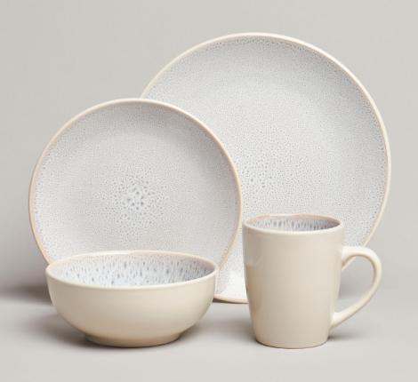 Набор посуды обеденный BRONCO "CROCUS" на 4 персоны, 16 предметов (бежевый)