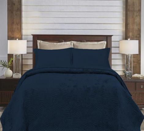 Покрывало из вареного бархата "KARTEKS" 04, 230х250 (синий)