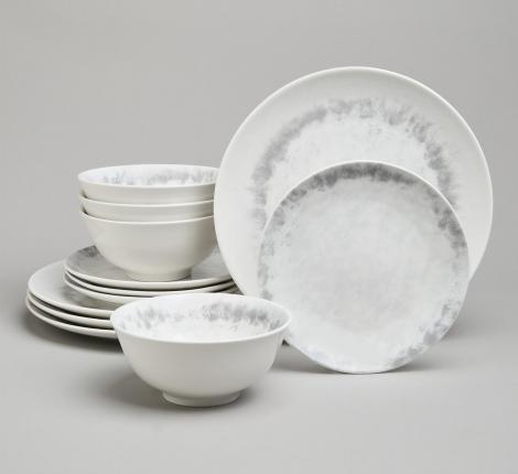 Набор посуды обеденный BRONCO "DAILY" на 4 персоны, 12 предметов (серый)