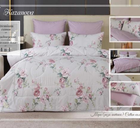 Постельное бельё с одеялом "Kazanov.A." Мери (роза антика) Сатин, Евро