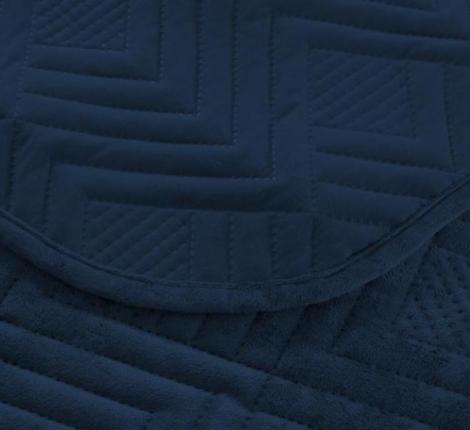 Покрывало из вареного бархата "KARTEKS" 01, 240х260 (50х70-2 шт), синий