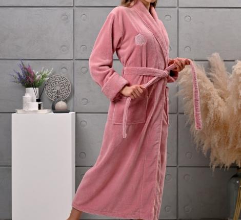 Халат женский трига шалька "AMBIELLA A-1295" пудра, 3XL