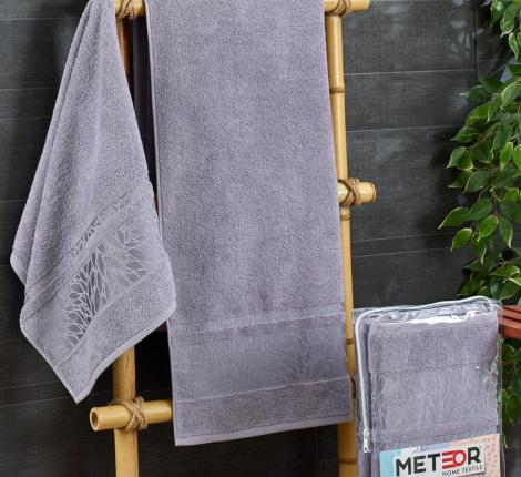 Комплект махровых полотенец "METEOR" (50x90/1)(70х140/1) 2 шт. ZEREN, светлая лаванда