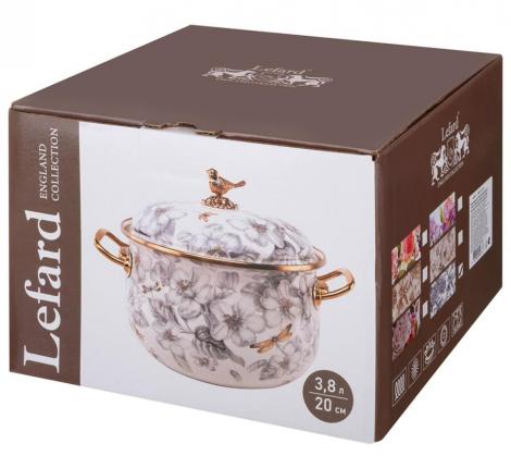 Кастрюля эмалированная с крышкой "ROYAL GARDEN" 950-673, 3,8 л