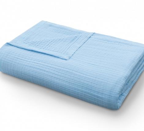 Покрывало-одеяло муслиновое Valtery (голубое), 160х230