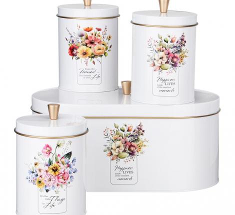 Набор "FLORAL MOOD" хлебница и банка для сыпучих продуктов (3 шт.)