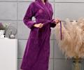 Халат женский трига с капюшоном "AMBIELLA A-1215" лиловый, L/XL