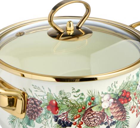 Кастрюля эмалированная со стеклянной крышкой "CELEBRATION", 2.0 л