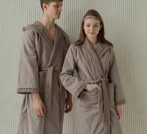 Халат Luxberry "COZY HOME" Махра/Варёный хлопок (шоколадный), S