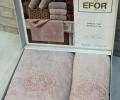 Набор махровых полотенец EFOR "MOTIF GUPUR" (50*90,70*140), сухая роза