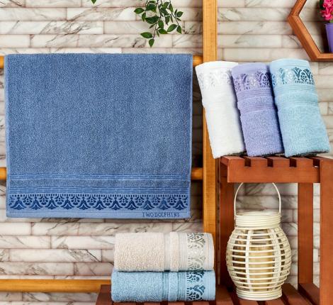 Набор махровых полотенец "TWO DOLPHINS" жаккард 70х140 (1/6 ) A229 MUSHA