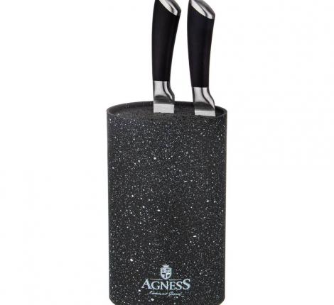 Подставка универсальная для ножей AGNESS &quot;BLACK MARBLE&quot;, 11*18 см