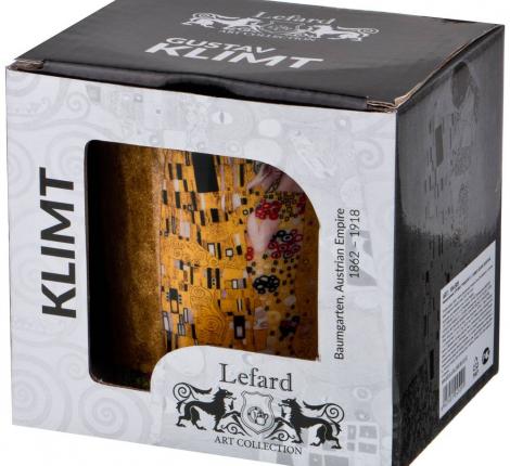 Кружка "ПОЦЕЛУЙ" (Г. КЛИМТ) 420 мл, золотая