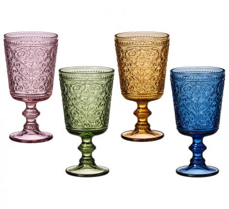 Набор бокалов для вина 4 штуки "VINTAGE" COLORS, 330 мл