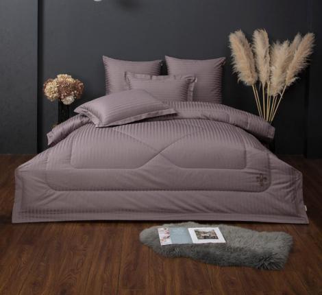 Постельное бельё с одеялом "Kazanov.A." Stripe Royal (капучино) Страйп Сатин, Евро