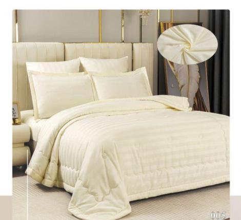 Постельное бельё c одеялом EFOR SATEN модель 2 (кремовый), Евро