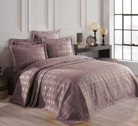 Гобеленовое покрывало "DO&CO" 240х260 (50x70-2 шт.) EKOSE, лаванда