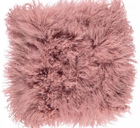 Подушка "Tibetan Old Rose" мех тибетской козы, 40x40