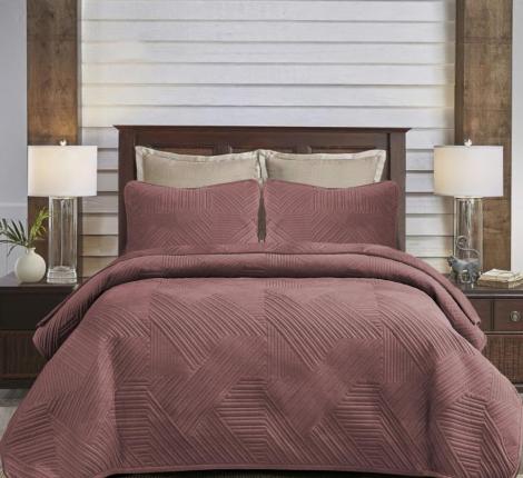 Покрывало из бархата "KARTEKS" 01, 240х260 (50х70-2 шт), пудра