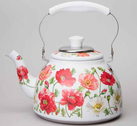 Чайник  "БЕЛЫЕ МАКИ", 1,0 л