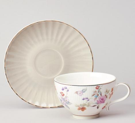 Чайный набор "ВРЕМЕНА ГОДА" 42-575 на 6 персон, 12 предметов (250 мл), серый