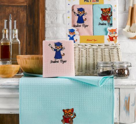 Салфетки вафельные "METEOR" 40х60 (2 шт.) СИМВОЛ ГОДА V1