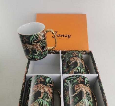 Набор кружек 4 шт. "JUNGLE", фарфор 