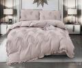 Постельное белье с одеялом EFOR "COTTONI" с вышивкой "ЛИСТОК" (сиреневый), Евро