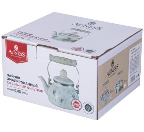 Чайник эмалированный со съёмным фильтром "DANDELION", 0,85 Л