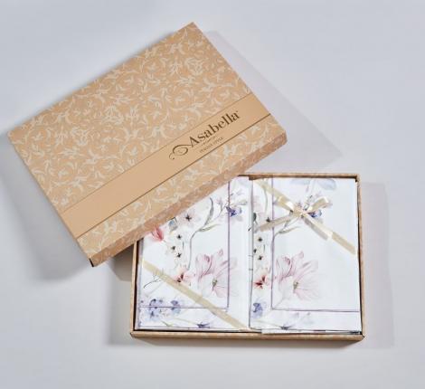 Постельное белье "Asabella" 2179-4S Мако-Сатин, 1,5 спальный